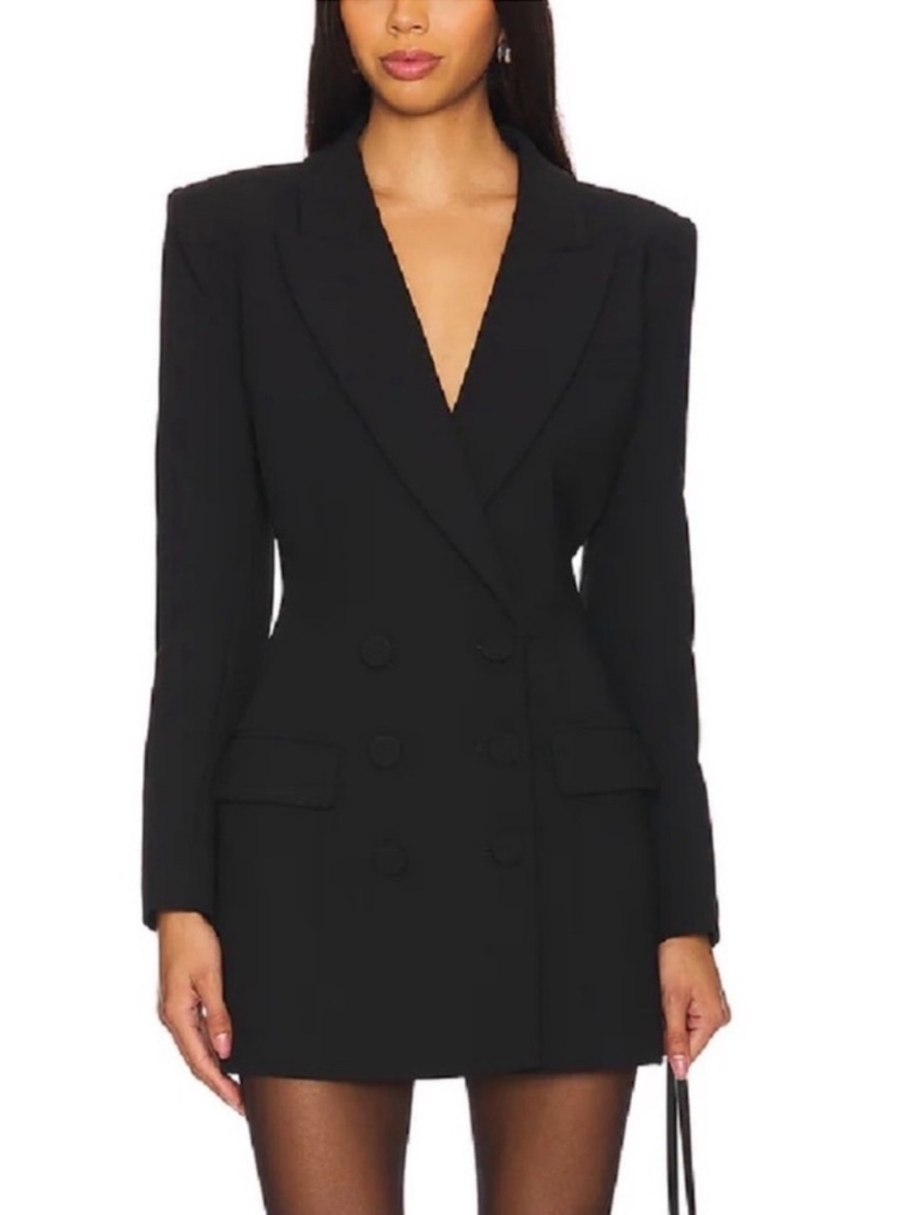 NBD Black Double-Breasted Blazer Mini Dress